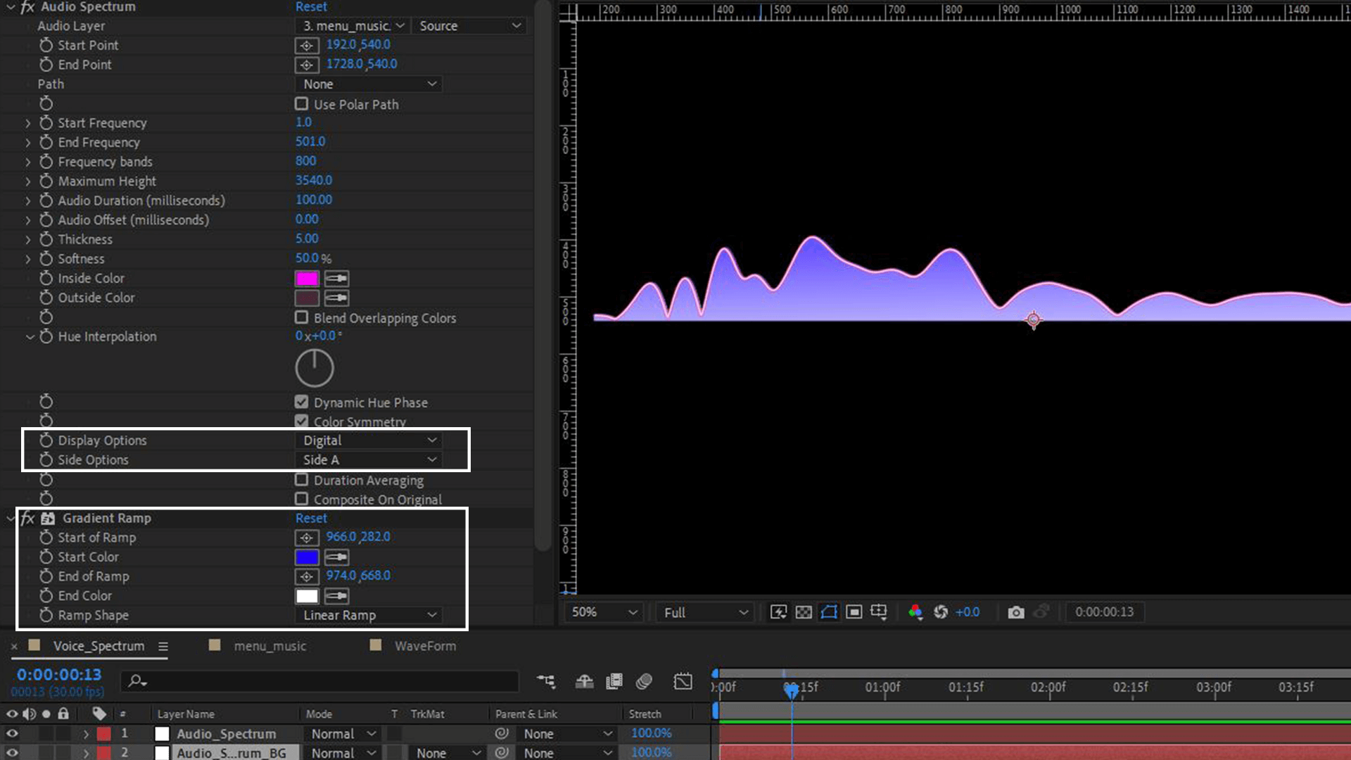 after effects audio spectrum triangle download