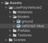 New folder containing the imported assets