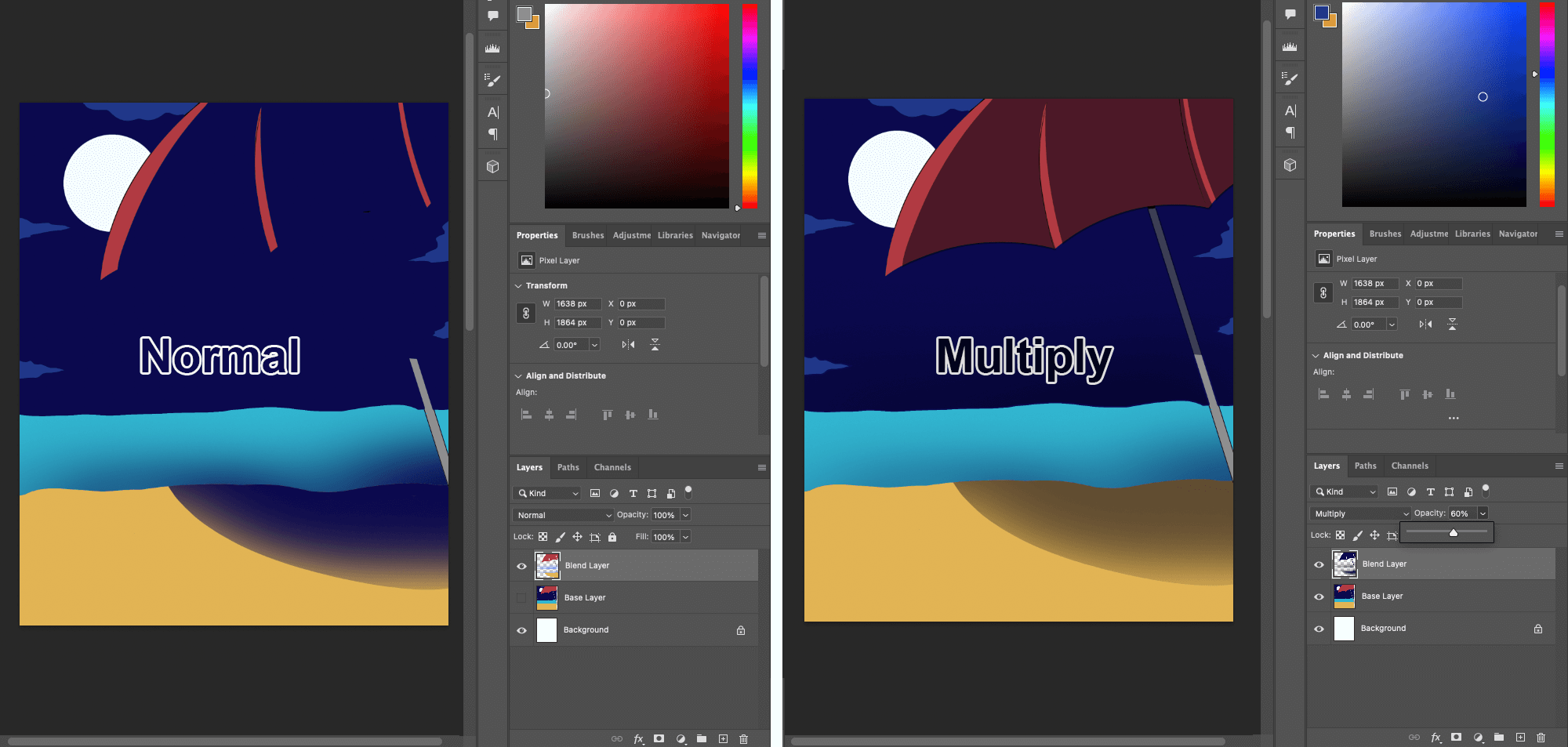 Color Multiplier Blending Modes for Digital Artists