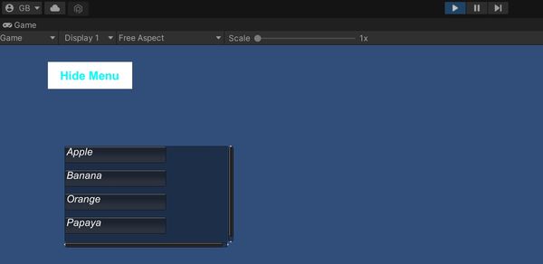 How to Make Drop Down Menu in Unity - Yarsa DevBlog